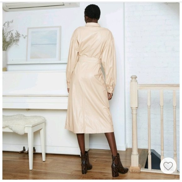 Prologue Long Sleeve Faux Leather Shirtdress - Picture 3 of 11